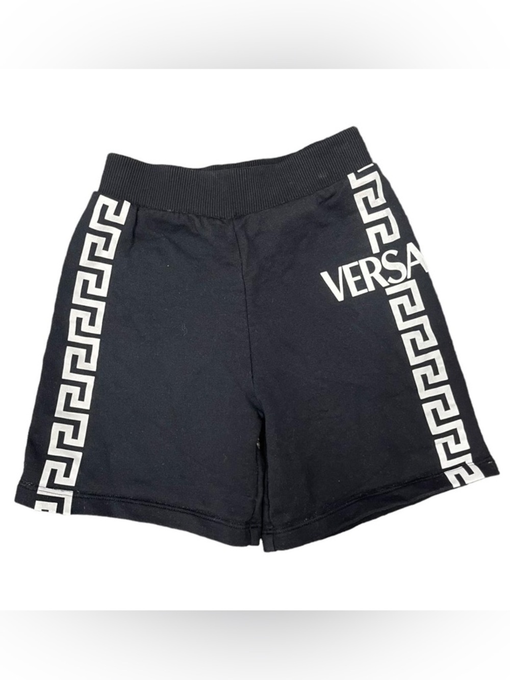 Versace Boys Black Fleece Logo Shorts Size 4